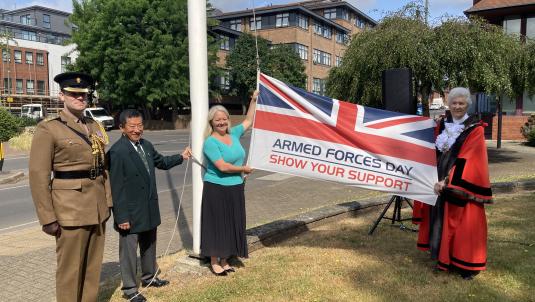 Surrey Heath Borough Council fly the flag for Armed Forces Day 2023 